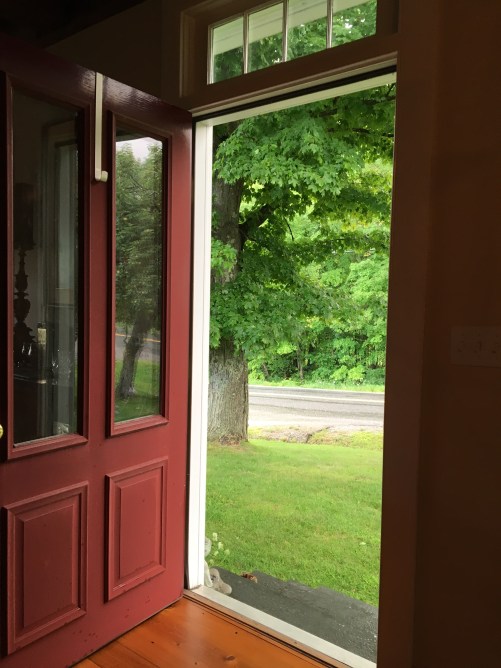 red door in Vermont farmhouse