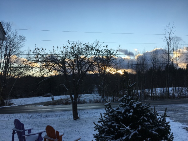 sunrise on the first snow