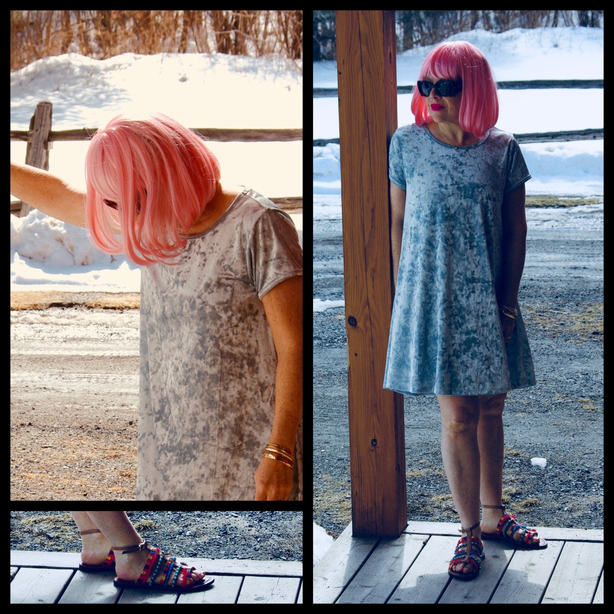 sandals on before the snow melts