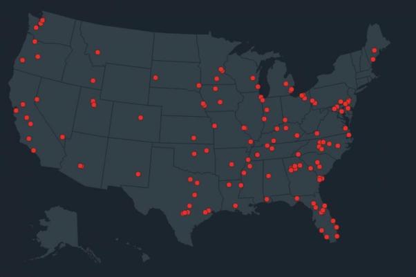 map of school shootings since 2013