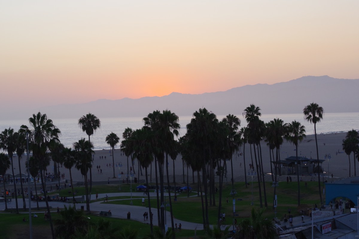 Sunset over the Santa Monica hills