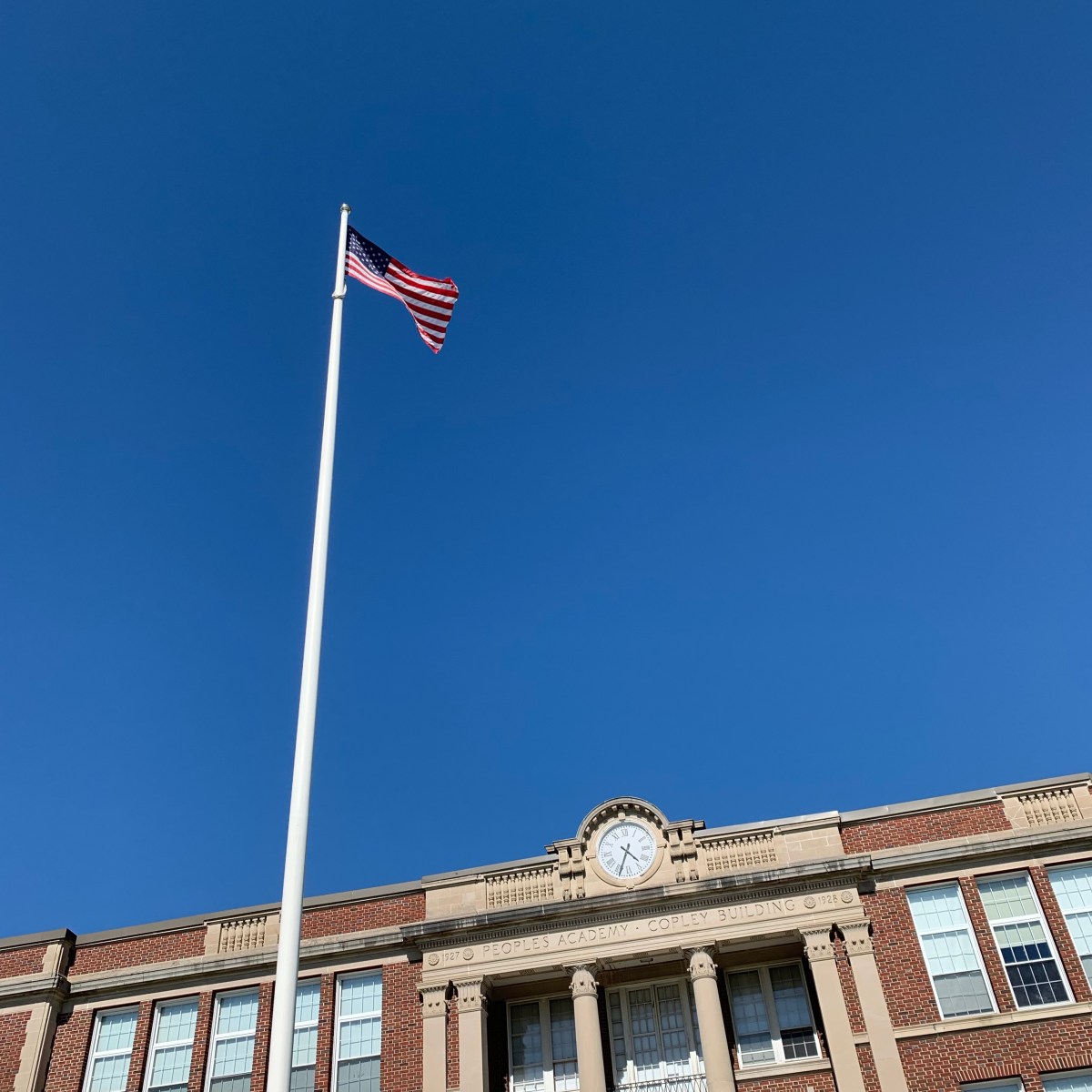 high school with flag