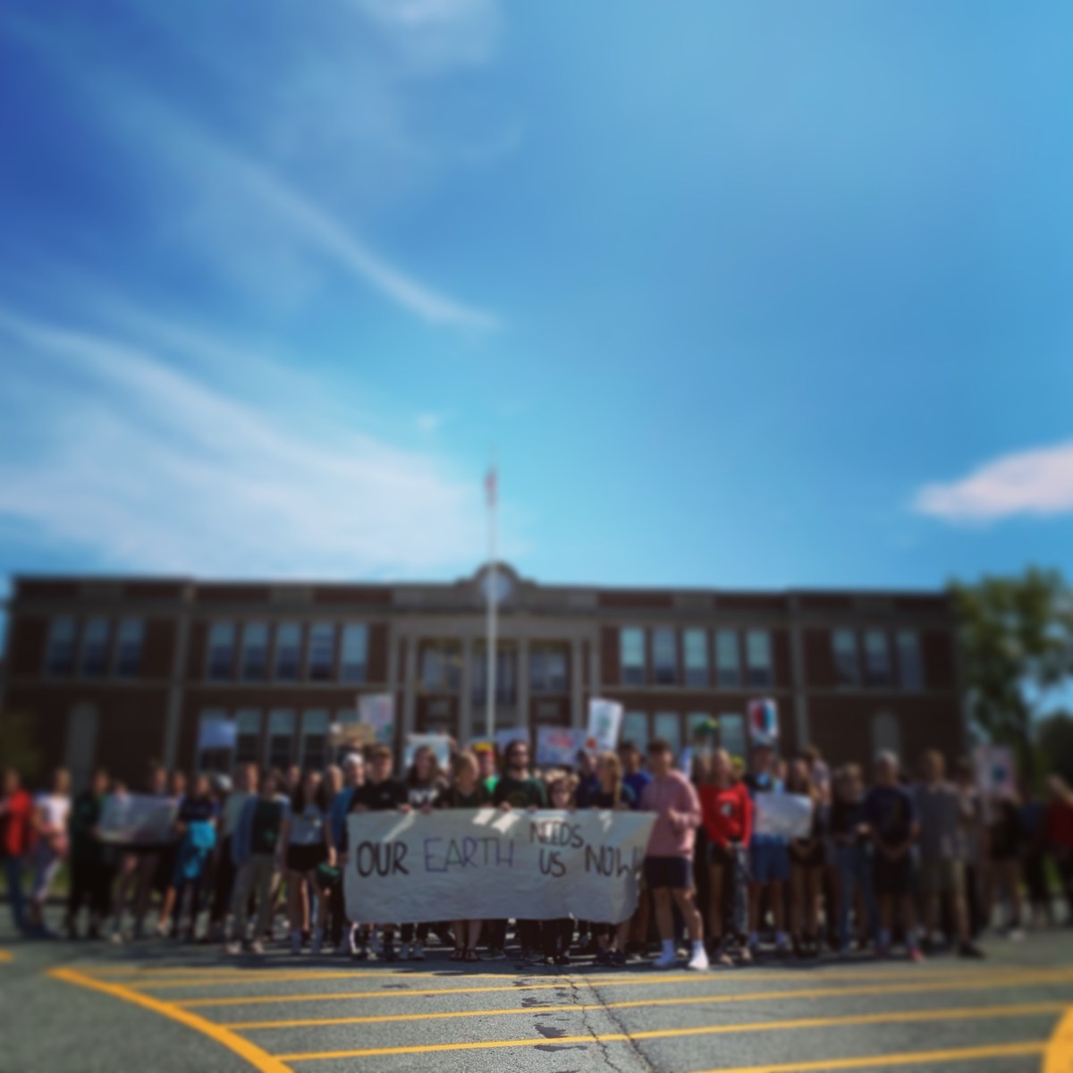 Students marching for the Climate Strike