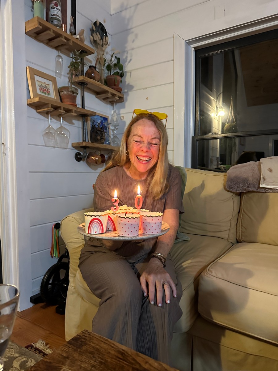 birthday candles and cake